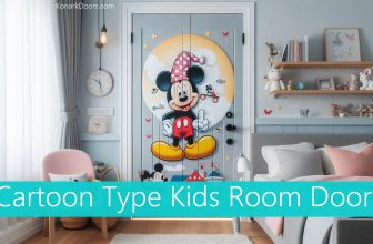 kids room door with micky mouse design on top of it